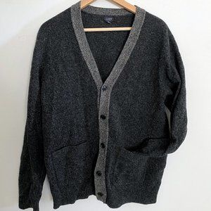 J. Crew Men's Grandpa Cardi in Heather Grey.